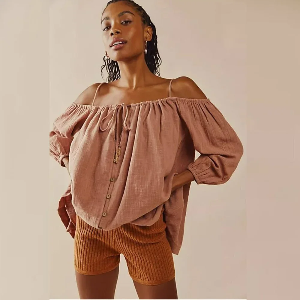New Free People Stealin' Hearts Cotton Tunic Size M